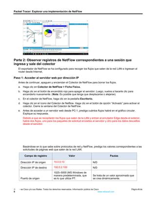 25 3 10 Packet Tracer Explore A NetFlow Implementation Docx