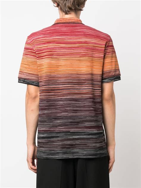 Missoni Stripe Pattern Cotton Polo Shirt Farfetch