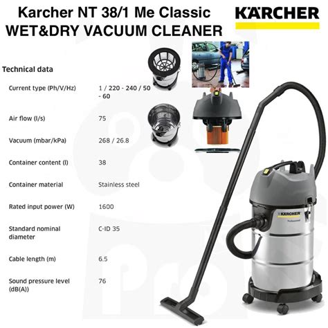 Karcher Nt Me Classic Wet Dry Vacuum Cleaner Shopee Malaysia