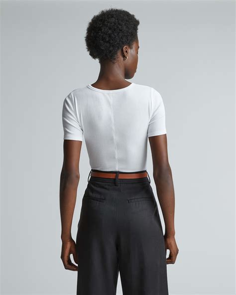 The Supima® Micro Rib Crew White Everlane