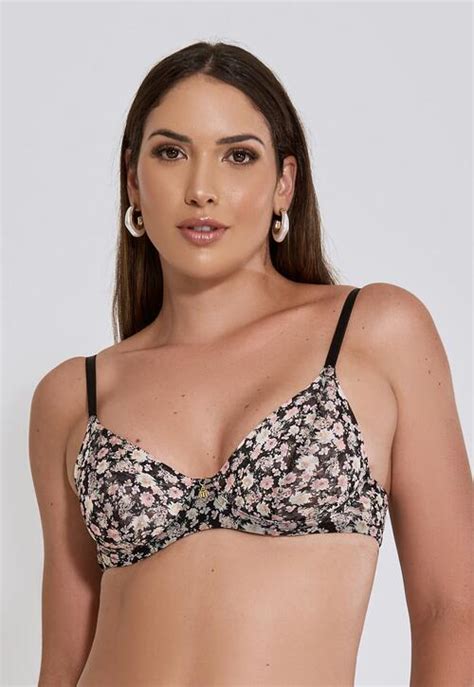 Comprar Sutiã Sem Bojo e Aro em Tule Estampado Floral Mimar O