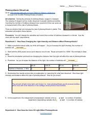 Exploring Photosynthesis Factors Through Virtual Lab Course Hero