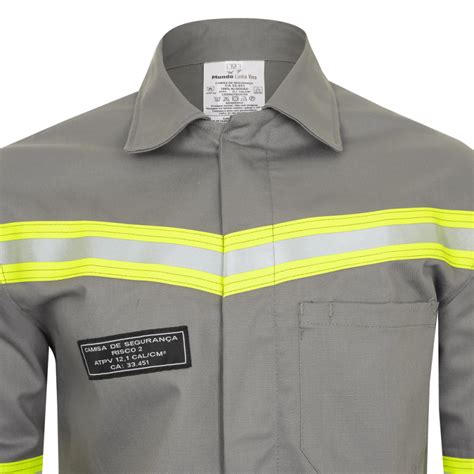 Camisa Cinza Eletricista Nr Atpv Risco Refletivo Ca