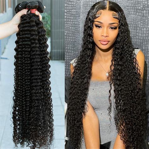 Curly Hair Bundle 30 32 40 Inch Water Wave Bundles Deal Brazilian Human