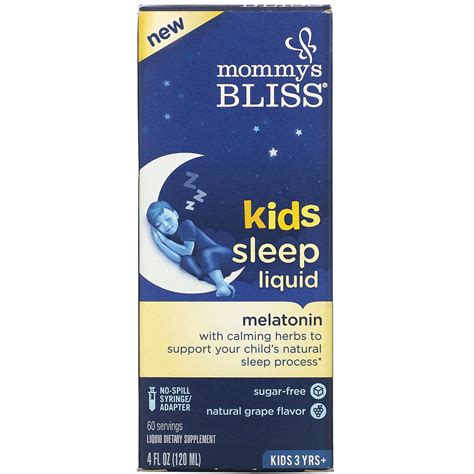 Mommy's Bliss, Kids Sleep Liquid, Melatonin, Kids 3 Yrs +, Natural ...