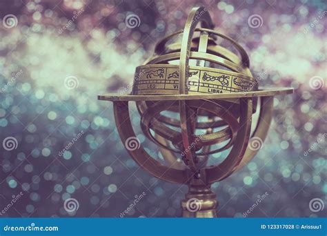 Brass Armillary Zodiac Sign Globe Stock Photo - Image of earth, ancient ...