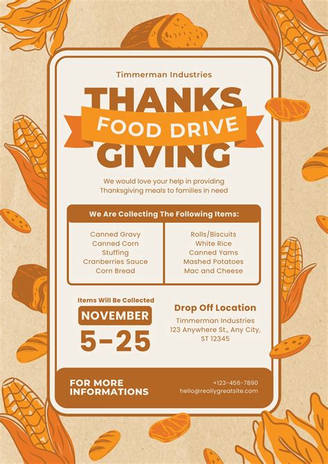 Thanksgiving Food Drive Flyer