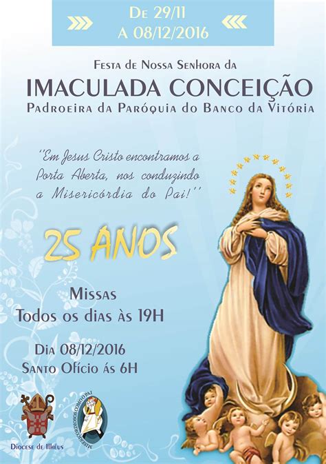 Festa De Nossa Senhora Da Imaculada Concei O Padroeira Do Banco Da