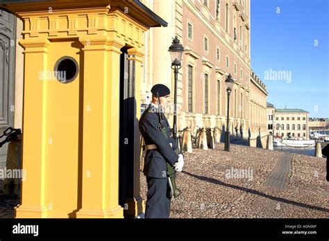 Swedish Guard Outside One Of The Royal Palaces In Gamla Stan Stockholms