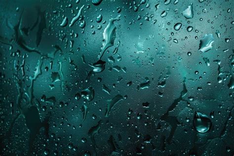 Moody Teal Water Droplets Texture Premium Ai Generated Image