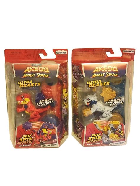 Lot Of Akedo Beast Strike Ultra Beasts Battlerex Tailwhip Ripclaw