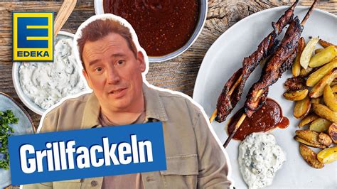 Grillfackeln Rezept Mit selbst gemachter BBQ Sauce Röstkartoffeln