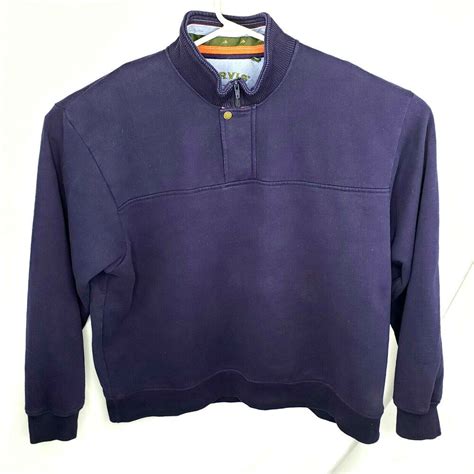 Orvis Men S Xxl Zip Pullover Sweater Shirt Blue Embroidered Logo