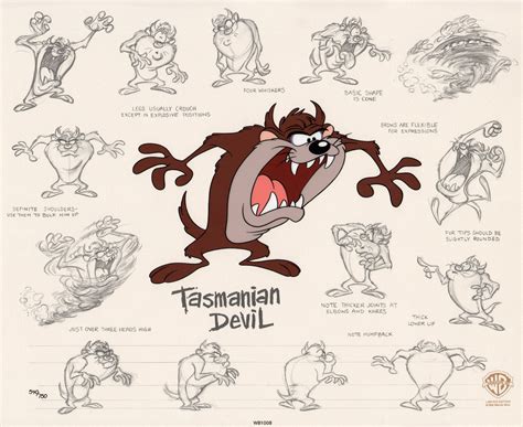 Comic Mint Animation Art Tasmanian Devil Model Sheet