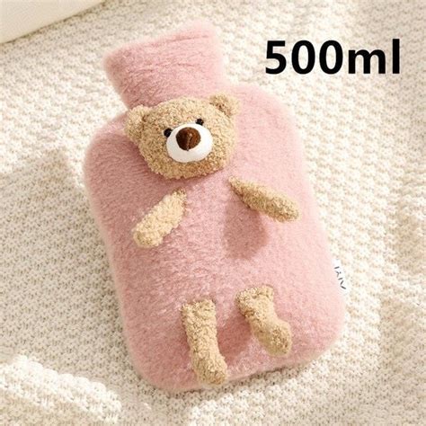 Bouillotte Pink Bear Chauffe Mains Portable En Pvc Sac Eau