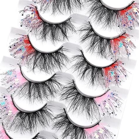 Amazon Wiwoseo Colored Lashes Glitter Night Shining Eyelashes