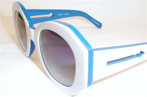 Karen Walker Designer Sunglasses, Blue & White Oversized Eyewear