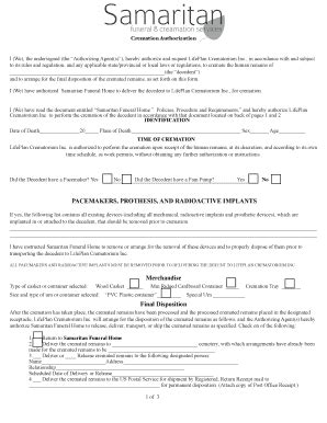 Authorization Letter For Cremation