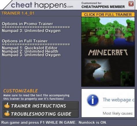 Minecraft 1 Trainer Download Screenshots