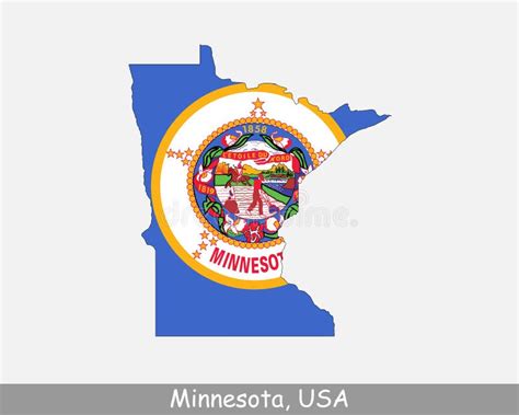 Minnesota MN State Border USA Map Outline Stock Vector Illustration