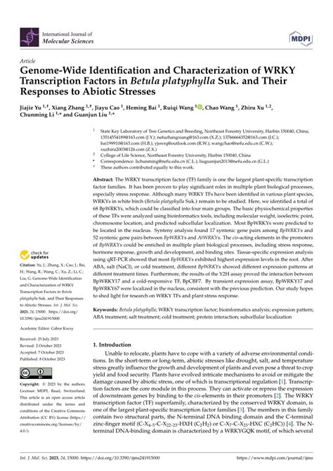 Pdf Genome Wide Identification And Characterization Of Wrky