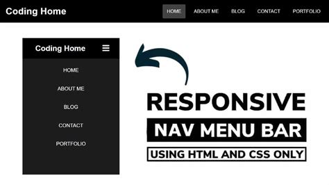 Responsive Navigation Menu Bar Using Only HTML CSS