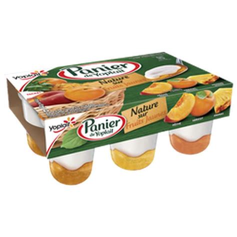 Yaourt Nature Sur Lit De Fruits Jaunes Panier Yoplait 6 X 140 G