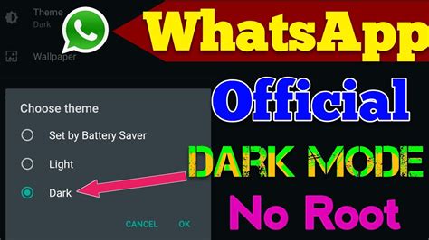 Official Whatsapp Dark Mode No Root How To Enable Whatsapp Dark