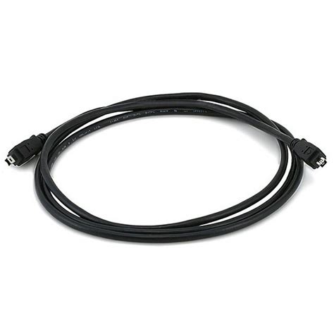 Monoprice IEEE 1394 FireWire ILink DV Cable 4P 4P M M 6ft BLACK