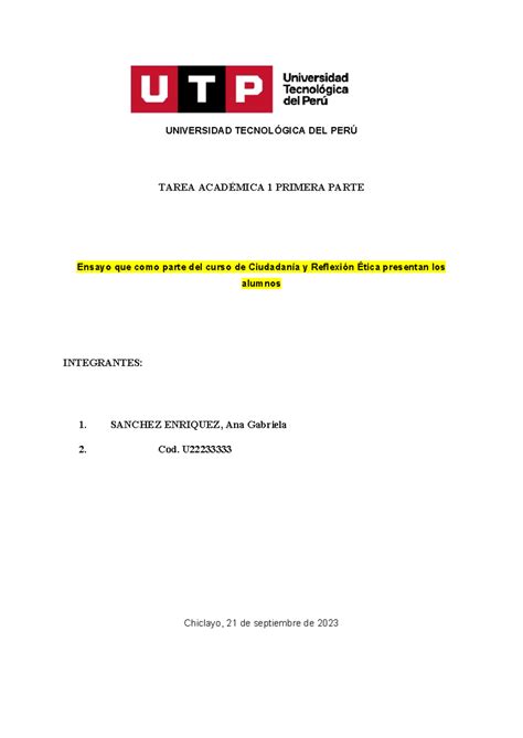 Practica Calificada Ensayo Grupal Universidad Tecnol Gica Del Per