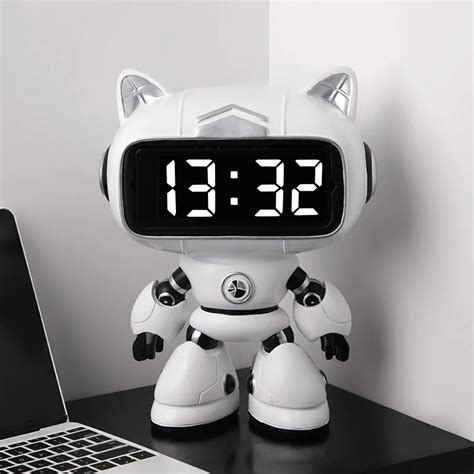 R Veil Num Rique Robot Intelligent D Cor De Table Robotique Horloge De