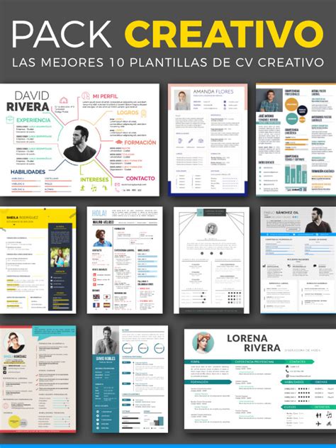 Pack Creativo 10 Plantillas Cv Para Word Empapelarte