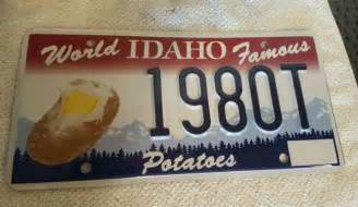 Idaho World Famous Potatoes License Plate 1980t Potato