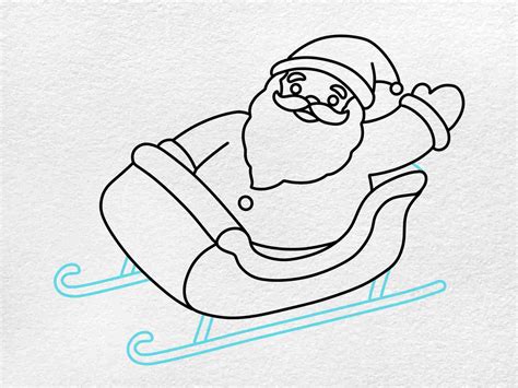 Easy Santa Sleigh Drawing