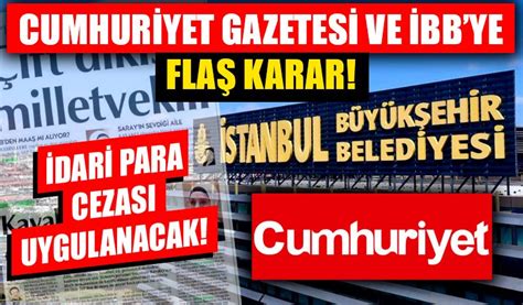 Beyaz Gazete on Twitter Cumhuriyet Gazetesi ve İBBye idari para