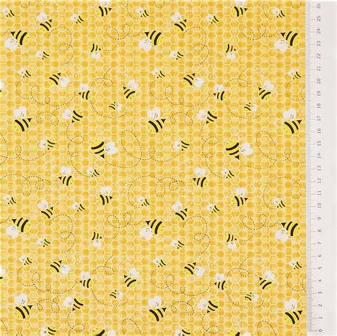 Remnant 26 X 112 Cm Yellow Shape Timeless Treasures Bees Honeycomb