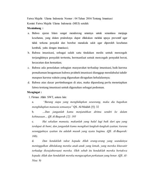 Fatwa Majelis Ulama Indonesia Nomor PDF