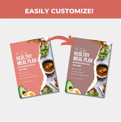 28 Day Healthy Meal Plan Template With Healthy Recipes 2 000 Calories Per Day Editable Meal