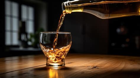 Premium Ai Image A Glass Of Whiskey Being Poured Into A Glass