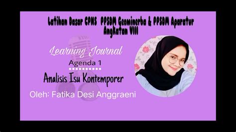 Learning Jurnal Analisis Isu Kontemporer Latsar Cpns Tahun 2021 Youtube