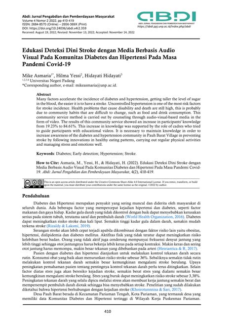 PDF Edukasi Deteksi Dini Stroke Dengan Media Berbasis Audio Visual