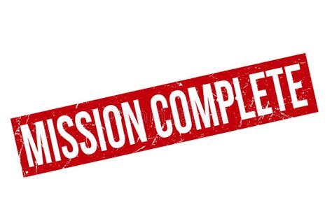 Mission Complete Rubber Stamp Red Mission Complete Rubber Grunge