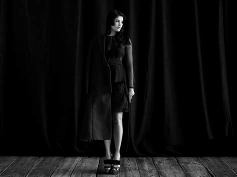 Gemma Arterton Women Model Black Coat Coats Looking Into The Distance