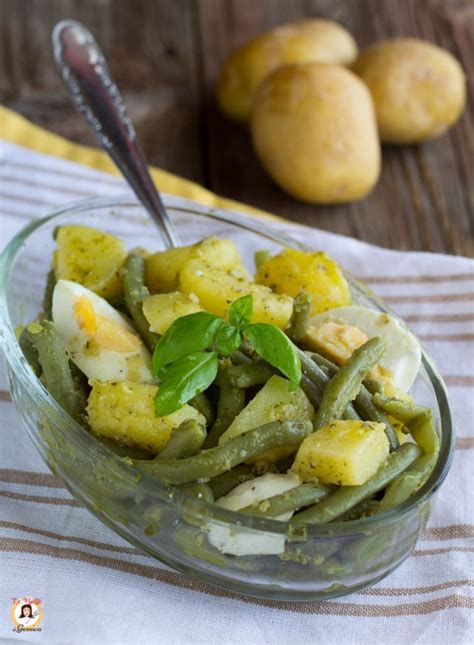 INSALATA DI FAGIOLINI E PATATE Al Pesto Con Uova Sode Piatto Freddo