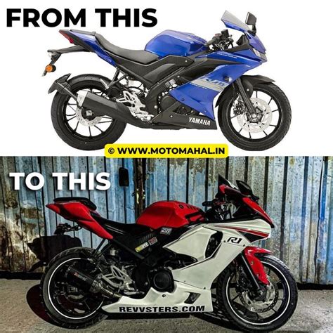 Two Motorcycles Side By Side With The Words From This To This