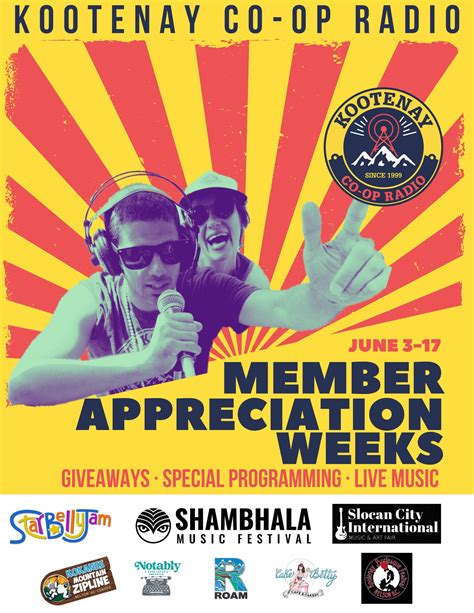 Thank You Member Appreciation Weeks Kootenay Co Op Radio