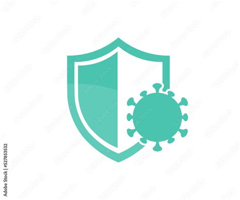 Virus And Shield Antibacterial Protection Antiviral Drug Logo Design