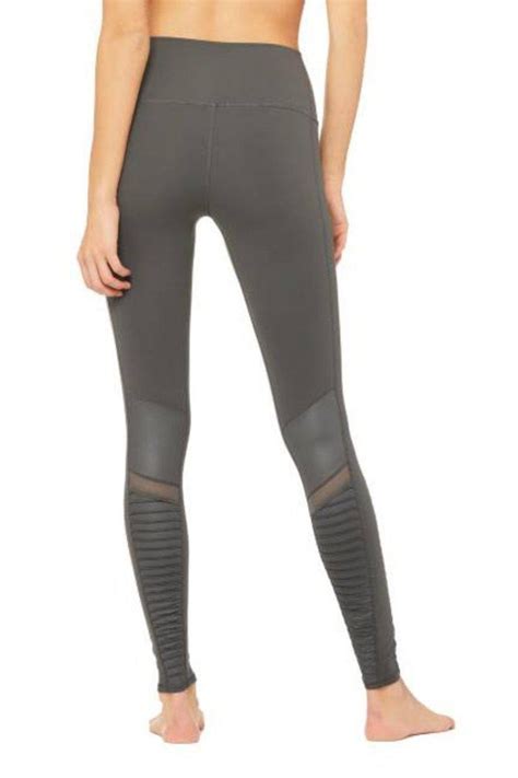 Alo Yoga High Waist Moto Legging Anthracite Gray Sea Yogi Palma