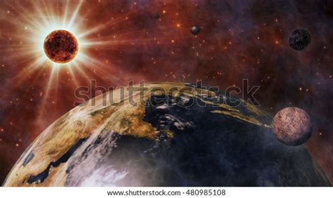 Planet Earth Sun Moon Planets Space 스톡 일러스트 480985108 Shutterstock