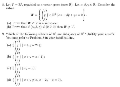 Solved 8 Let V R3 Regarded As A Vector Space Over R Chegg